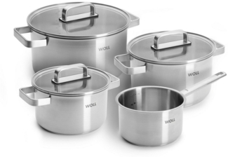 WOLL Topf-Set Steel, Edelstahl (Set, 7-tlg), hochwertiger, korrosionsbeständiger Edelstahl