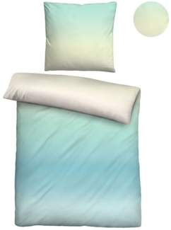 biberna Seersucker Bettwäsche 0025006 FARBVERLAUF, aqua, 1x 135x200 cm + 1x 80x80 cm