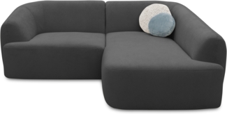 DOMO. collection Ecksofa 100 026, kleine Couch in L-Form, mit Taschenfederkern, organische Form, Sofa, Polsterecke, Eckcouch, Polstergarnitur 216 x 196 x 76 cm (BxTxH), dunkelgrau