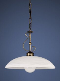 Helios Leuchten Pendelleuchte Hängelampe Landhausstil Küchenlampe Deckenlampe, für Wohnraum Esstisch Küche, Alabasterglas weiß