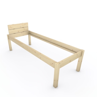 Pfostenbett "metallarm" Fichte Holzbett "Daybett" 80 x 220cm 58cm Einzelbett
