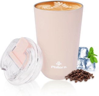 Thermobecher Kaffee to go Becher 380ml Rosa Edelstahl auslaufsicher