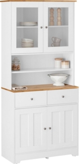 Home affaire Buffet Kate Breite 88 cm, mit Glastüren und Holztüren, Metallgriffen, Höhe 182 cm