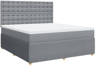 vidaXL Boxspringbett mit Matratze Hellgrau 180x200 cm Stoff 3292149