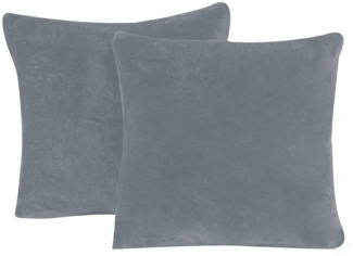 One Home Kissenbezüge Winter Cashmere Touch Unifarben, (2 Stück), flauschig kuschelig warmes Teddy Plüsch