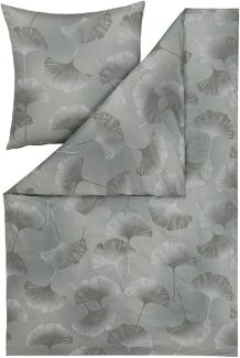 Estella Mako Jersey Bettwäsche 155x220 Isabella oliv Gingko Blätter 6862-540