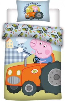 Peppa Pig Kinderbettwäsche Wutz Traktor Natur Kinder Bettwäsche Set Unisex Wendebettwäsche