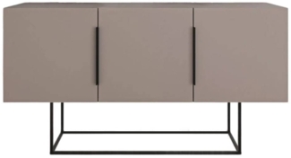 Calicosy Buffet 3 Türen und Metallfüße Titan - L150 cm - Braun