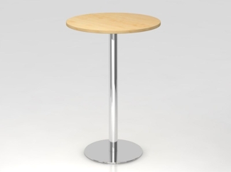 Stehtisch STH08 rund, 80cm, Weiß / Chrom