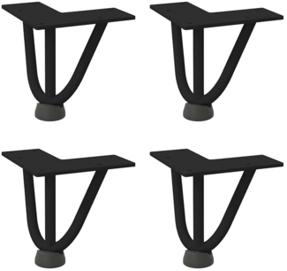 vidaXL Haarnadelbeine für Couchtisch 4 Stk. Schwarz 10 cm Massivstahl 4012428