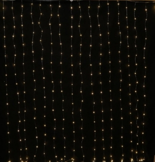 MARELIDA LED-Lichtervorhang Draht Weihnachtsdeko für Fenster 20 Stränge 400LED 1,9x2m Innen Außen, 400-flammig