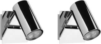 Rosetta' Wandleuchte 2er Set Silber Metall verstellbar Industrie Look Moderne Deckenleuchte