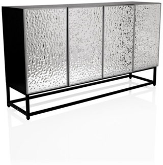 hjh LIVING Kommode METALLIO Sideboard H/B/T: 80.0 x 140.0 x 37.0 cm, Sideboard mit zwei Doppeltüren, Höhe der Einlegeböden verstellbar