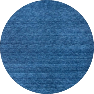 Morgenland Gabbeh Teppich - Softy - Uni - rund - 150x150 - Blau