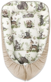 Baby-Delux Kuschelnest, Babynest Babykokon Nestchen für Neugeborene zweiseitig samt