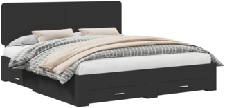 vidaXL Bettrahmen mit Kopfteil Schwarz 200x200 cm Holzwerkstoff 3412743