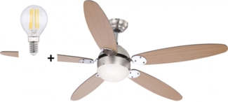 Deckenventilator mit Beleuchtung Deckenlampe Ventilator Zugschalter 0308LED
