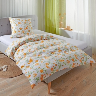 TRAUMSCHLAF Bettwäsche Nürnberg orange, Mikrofaser, 3 teilig