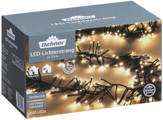 Dehner LED-Lichterkette LED Lichterstrang, 500 LEDs, warmweiß, Länge 3.50 m, für Innenbereich und Außenbereich