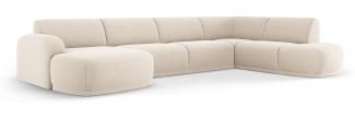 Micadoni Panorama Ecksofa Erin 5-Sitzer Rechts Samtstoff Beige