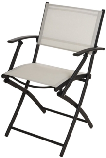 Regiestuhl Taylor, Aluminium, Schwarz, Weiß, 46 x 85 x 52 cm