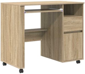 vidaXL Tisch mit Rädern Sonoma-Eiche 91 x 50 x 77 cm Holzwerkstoff 869532