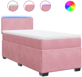 vidaXL Boxspringbett mit Matratze Rosa 90x190 cm Samt 3288485