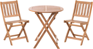 Bistro Set klappbar FEBBIO zertifiziertes Akazienholz Braun