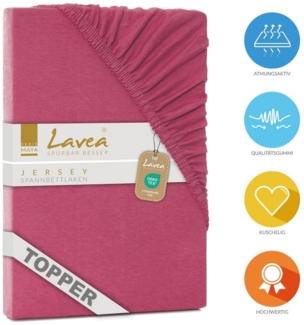 Lavea Spannbettlaken Maya, in Gr. 60x140, 90x200, 120x200, 140x200, 180x200 oder 200x220 cm, Baumwolle, Gummizug: rundum, (1 Stück), Jersey Spannbetttuch für Topper, Boxspring- und Wasserbetten
