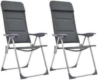 vidaXL Campingstuhl 2 Stk. Grau 58 x 69 x 111 cm Aluminium 44312