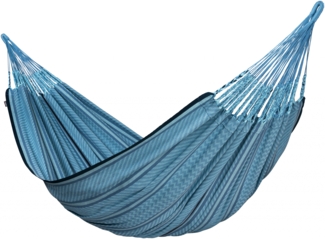 La Siesta Kingsize-Hängematte FLORA zebra blau Doppelhängematte XXL aus Bio-Baumwolle