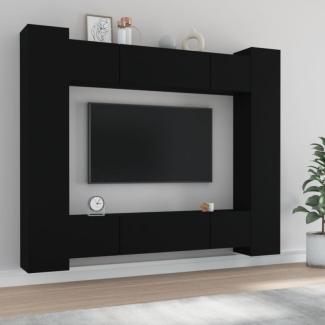 vidaXL 8-tlg. TV-Schrank-Set Schwarz Holzwerkstoff [3114231]