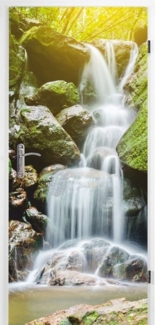 nikima Wandtattoo TB-06 selbstklebendes Türbild – Wasserfall (PVC-Folie), 0,9 x 2 m selbstklebende Folie