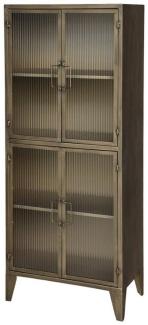 Annimuck Standvitrine Chic Antique Vitrinenschrank H149.5/L60/B33 cm antique messing (1-St)