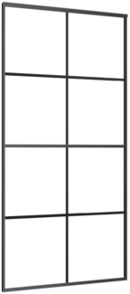 vidaXL Schiebetür Aluminium und ESG Glas 102,5x205 cm Schwarz 288066
