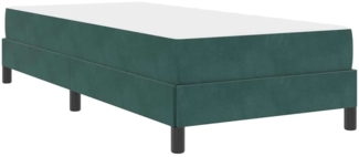 vidaXL Boxspringbett mit Matratze Dunkelgrün 80 x 220 cm Samt 3398770