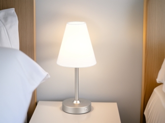 Kabellose Akku Tischleuchte KENNY dimmbar & USB aufladbar Silber Weiß, H: 29cm