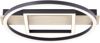 BRE-Light Maureen LED Deckenleuchte 37x37cm schwarz/holz Metall/Holz/Kunststoff 24 W LED integriert (2500lm, 3000K)