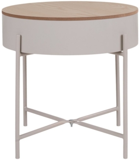 Beistelltisch >Sisco< in Grau, Melamin, MDF, Stål - 40x40x40cm (BxHxT)