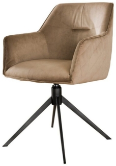 Vintagehaus Drehstuhl Esstischstuhl Armlehnstuhl Pull Raute drehbar Samt