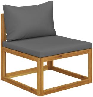 Modular-Mittelsofa mit Dunkelgrauen Kissen Akazie Massivholz