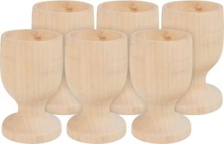 VBS Eierbecher, 6 Stück, Kiefernholz