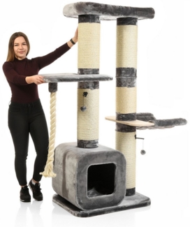 Canadian Cat Company Kratzbaum Alberta, grau, Kratzstämme Ø 20cm, ca. 140 x 60 x 183 cm