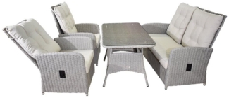 dasmöbelwerk Gartenlounge-Set Lounge Set 4-tlg. Bilbao Garten Sitzgruppe mit Tisch Loungegarnitur, (4-tlg), für bis zu vier Personen