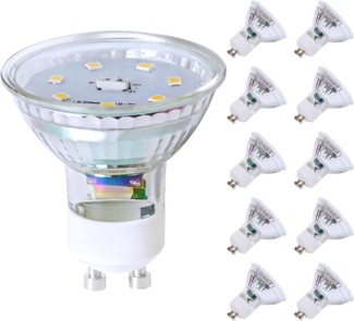 ZMH 10er Pack GU10 LED Leuchtmittel Neutralweiß 5W ersetzt eine 50W Glühbirne Energiesparend 4000K Abstrahlwinkel 110° nicht dimmbarer Reflektor