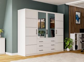 Drehtürenschrank Bado (Farbe: Weiß)