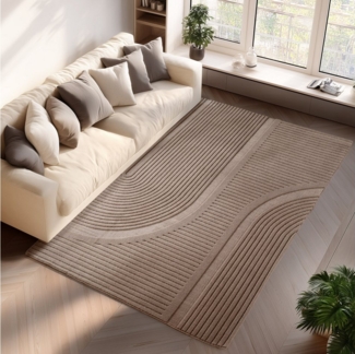 Jimri Teppich COSY - Skandinavischer Boho Geometrisch Modernerteppich Unifarben, Rechteckig, Höhe: 12 mm, Hoch-Tief-Effekt, Kurzflor