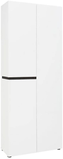 Dmora Baiso Schuhregal, Schuhschrank, Mehrzweck-Garderobe für den Eingangsbereich, Schuhschrank, Made in Italy, 80 x 34 x 200 cm, Weiß und Anthrazit glänzend