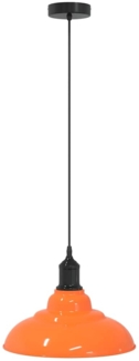 vidaXL Pendelleuchte Höhenverstellbar E27 Orange Glänzend Ø31cm Metall 4103440