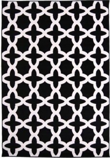 Mazovia Designteppich Modern Teppich Geometrische Muster schwarz weiß - Kurzflor, 140 x 200 cm, Geeignet für Fußbodenheizung, Höhe 7 mm, Kurzflor